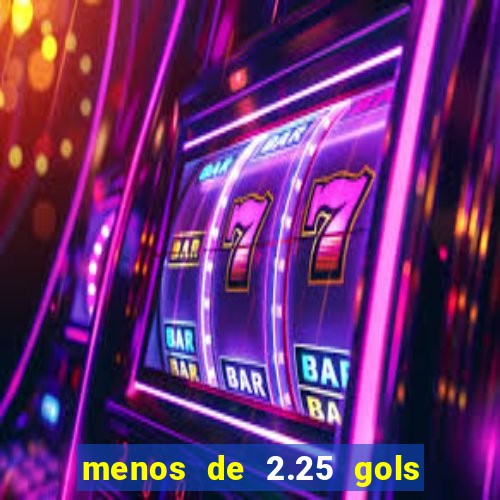 menos de 2.25 gols o que significa